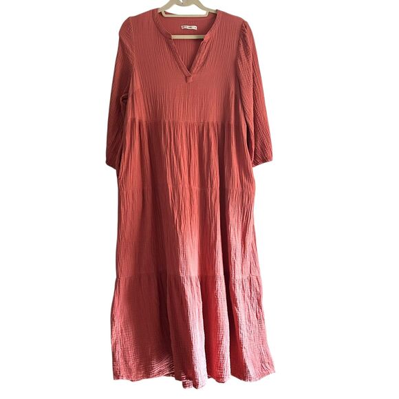 MARINE LAYER Annabella Gauze Tiered Maxi Dress Medium - Picture 2 of 6